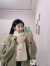 南啵丸百搭韓版針織毛線(xiàn)純色長(cháng)款時(shí)尚圍巾女新款冬季可愛(ài)保暖圍脖學(xué)生 米色 尺寸：均碼20*130cm 曬單實(shí)拍圖