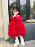 班喜迪女童連衣裙冬裝2026新款洋氣寶寶裙子周歲禮服兒童國風(fēng)嬰兒公主裙 紅色 100 曬單實(shí)拍圖