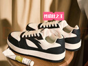 安踏元年2男休閑鞋板鞋厚底增高休閑運動(dòng)板鞋軟底百搭時(shí)尚男休閑鞋 象牙白/黑-5 39 （男6.5碼） 曬單實(shí)拍圖