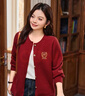 MsShe【18支北極絨】大碼女裝2025新款秋裝胖mm寬松刺繡毛衣外套 波斯紅色現貨 3XL 曬單實(shí)拍圖