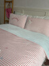 浪莎（LangSha）少女心KT貓牛奶絨四件套秋冬加厚保暖學(xué)生宿舍單人床單被套三件套 桃粉芝士黃【親膚牛奶絨 不掉毛防靜電】 1.8m 床單款 四件套-被套200*230 曬單實(shí)拍圖