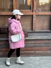 G.duck小黃鴨女童羽絨服冬季新款洋氣寶寶冬裝兒童加厚冬款短款棉服外套 西瓜紅 120 cm 曬單實(shí)拍圖