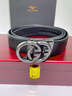 FALAMAONE法萊阿瑪尼皮帶奢侈品牌自動(dòng)扣真皮腰帶禮盒裝生日禮物送男友老公 橙色禮盒/PD823Q/百搭槍色 120cm 【可裁剪】 曬單實(shí)拍圖