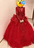 薇戀夢(mèng)嵐紅色主婚紗禮服2025新款新娘v領(lǐng)出門(mén)紗大拖尾重工小個(gè)子長(cháng)袖 現貨齊地(送頭紗手套撐)[送運費 S 曬單實(shí)拍圖
