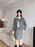 香影小香風(fēng)灰色毛呢外套女套裝2025冬季新款miu系穿搭短裙兩件套 淺灰 S 曬單實(shí)拍圖
