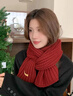 百搭韓版針織毛線(xiàn)紅色圍巾女2025新款冬季高級感新年禮物情侶圍脖 米色-麻花款 曬單實(shí)拍圖
