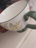 歐美客美式早餐杯手繪陶瓷杯子家用創(chuàng  )意田園風(fēng)馬克杯大容量牛奶杯燕麥杯 迎春-早餐杯 曬單實(shí)拍圖