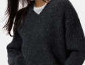 優(yōu)衣庫女裝V領(lǐng)針織衫/毛衣毛衫479231 08 深灰色 M /160/84A 曬單實(shí)拍圖