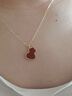 18K金紅瑪瑙葫蘆吊墜彩金玫瑰金黃金掛墜鎖骨鏈套鏈新年禮物送女 18K金玫瑰金（單吊墜） 中號葫蘆（紅瑪瑙） 曬單實(shí)拍圖