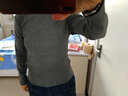 純棉長(cháng)袖t恤女秋冬百搭彈力修身內搭春裝體恤正肩上衣打底衫999# 深灰色 L 曬單實(shí)拍圖