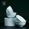 昌南景德鎮高溫影青陶瓷純色6英寸面碗碗盤(pán)餐具小套組禮物面碗4個(gè) 曬單實(shí)拍圖