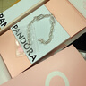 潘多拉（PANDORA）[新年禮物]Me系列雙色愛(ài)心環(huán)鏈手鏈素圈diy情侶同款生日禮物 Pandora ME環(huán)鏈手鏈銀色 20cm 曬單實(shí)拍圖
