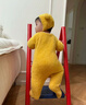 G.duck新生嬰兒連體衣秋季超萌寶寶秋裝毛絨衣服毛茸茸小熊哈衣春秋爬服 黃色#不掉毛# 含帽 66cm #建議11-15斤# 曬單實(shí)拍圖