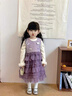 班喜迪女童連衣裙冬裝新款洋氣兒童公主裙寶寶周歲禮服秋冬加絨網(wǎng)紗裙子 紫色 90 曬單實(shí)拍圖