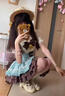 閃動(dòng)少女（SHANDONGSHAONV）薄巧色狗短Lolita甜美可愛(ài)托胸jsk洛麗塔lo春夏少女公主裙 馬甲+裙子+襯衫+蝴蝶結+拖尾 M 曬單實(shí)拍圖