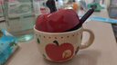 梵昇昱可愛(ài)杯子蘋(píng)果陶瓷杯帶蓋水杯高顏值馬克杯送女生生日圣誕節禮物 大蘋(píng)果女孩禮盒裝（杯+蓋+勺） 曬單實(shí)拍圖