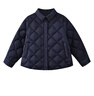 哈齒童裝秋冬兒童藏青菱格羽絨服輕薄款男童女童羽絨外套初冬新款 藏青 170 曬單實(shí)拍圖