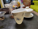 陶藝公社 一品青蓮公道杯羊脂玉白瓷功夫茶具手工堆金輕奢茶海分茶器單個(gè) 尚品-藍蓮花-235ml 曬單實(shí)拍圖