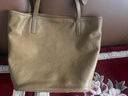 裘真頭層植鞣牛皮遇托特包女復古百搭真皮大容量通勤單肩包 大象灰 大包 曬單實(shí)拍圖