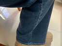MISS SIXTY2025秋季新款牛仔褲女復古修身顯瘦微喇叭褲休閑通勤 深藍短版 25 曬單實(shí)拍圖
