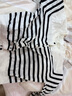 H&M女裝毛針織衫冬季慵懶風(fēng)休閑打底衫短款開(kāi)衫薄款外套0579541 白色/黑色條紋 M 165/96 曬單實(shí)拍圖