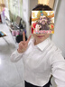 韓曼柯（HANMANKE）白色襯衫女簡(jiǎn)約長(cháng)袖單上衣日常休閑免燙女裝通勤面試職業(yè)正裝襯衣 曬單實(shí)拍圖