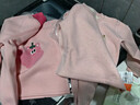 優(yōu)奇嬰兒衣服加絨保暖內衣寶寶秋衣秋褲加絨加厚打底兒童分體套裝冬裝 粉色 90 曬單實(shí)拍圖