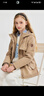 暇步士（Hush Puppies）童裝兒童女大童2025冬季新款經(jīng)典學(xué)院風(fēng)搖粒絨舒適風(fēng)衣厚外套 暖卡其 170 cm 曬單實(shí)拍圖