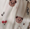 莫代爾100%純棉80-300斤睡衣女春秋冬季長(cháng)袖加肥特大碼純棉開(kāi)衫寬松月子 杏色-櫻桃熊  XL 建議【120-135斤】 曬單實(shí)拍圖