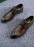 VOLO犀牛正裝皮鞋男士商務(wù)德比鞋胎牛皮通勤鞋子男 棕色 40  曬單實(shí)拍圖