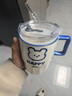 萬(wàn)家全大容量馬克杯吸管杯帶蓋隨手杯子情侶陶瓷杯咖啡杯生日禮物水杯 大熊馬克杯+吸管 曬單實(shí)拍圖