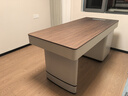 斯蘭夢(mèng)貝意式高端書(shū)房辦公桌書(shū)桌實(shí)木桌柜一體北歐輕奢老板桌帶抽屜電腦桌 左手柜-帶智能插排-不帶椅 160x70x75cm(實(shí)木馬鞍皮) 曬單實(shí)拍圖
