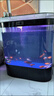魚(yú)美軒新款客廳辦公室浮法玻璃智能魚(yú)缸自循環(huán)一體生態(tài)水族箱免換水魚(yú)缸 耀夜黑 80*50*138CM 曬單實(shí)拍圖