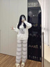 SUPISRRE輕奢高端萌趣考拉睡衣女秋冬季半邊絨加絨加厚珊瑚絨家居服可外穿 白色 均碼 曬單實(shí)拍圖