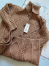 恒源祥品牌秋冬加厚毛衣外套女中長(cháng)款羊毛衫女?huà)寢尨蟠a胖mm加肥針織開(kāi)衫 駝色 4XL 曬單實(shí)拍圖
