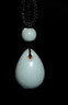 青澹汝窯水滴小吊墜項鏈輕奢小眾感精致掛件送女朋友禮物 朝露吊墜 JS7798A 曬單實(shí)拍圖