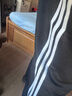 三葉草（Adidas）針織長(cháng)褲男 時(shí)尚潮流三條紋寬松舒適運動(dòng)休閑褲子 黑白 L 曬單實(shí)拍圖