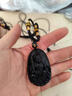津樂(lè )正品冰透黑曜石吊墜男士屬蛇本命年觀(guān)音菩薩掛件項鏈女毛衣鏈配飾 3mm掛繩+觀(guān)音大士吊墜 曬單實(shí)拍圖