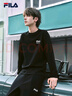 FILA 斐樂(lè )官方情侶款針織長(cháng)袖上衣秋新款時(shí)尚休閑純棉寬松長(cháng)T 正黑色-BK 2XL 185/104A/XXL 曬單實(shí)拍圖