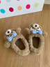 QYCKABY雪莉玫棉拖鞋女款冬季包跟2025新款親子室內家居保暖毛絨兒童棉鞋 卡其 38-39 正碼 曬單實(shí)拍圖