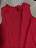 三槍薄款純棉打底無(wú)袖衫透氣羅紋棉質(zhì)柔軟蕾絲花邊圓領(lǐng)休閑女背心 大紅 L 曬單實(shí)拍圖