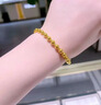 古龍玨新款24IK黃金手鏈女999足金串光圓珠轉運珠手5D硬男士送媽媽粗18K 轉運珠手鏈粗4mm 曬單實(shí)拍圖