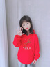 NASA STONE聯(lián)名2026馬年紅色本命年衣服過(guò)年拜年運動(dòng)服兒童加絨連帽衛衣 紅色春秋款 130 兒童尺碼推薦【46-55斤】 曬單實(shí)拍圖