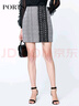 PORTS寶姿  新品商場(chǎng)同款女裝經(jīng)典千鳥(niǎo)格紋包臀半裙SN8S012HFD049 白/黑色 L (8) 曬單實(shí)拍圖