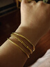 中國珠寶古法黃金手鐲女999足金鐲子素圈手環(huán)馬年情人節禮物送女朋友老婆 【圈口58】金重約：3.3g【克重多退少補】 曬單實(shí)拍圖