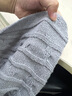 深藍色粗麻花針織開(kāi)衫男生寬松慵懶感毛衣休閑翻領(lǐng)毛線(xiàn)衫外套 淺灰色 XL 曬單實(shí)拍圖