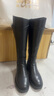 他她（TATA）英倫騎士靴女靴子大筒圍過(guò)膝加絨長(cháng)筒靴高靴秋冬7TG84DG4 黑色（絨里） 36 曬單實(shí)拍圖