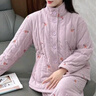 ZUMASHL睡衣女秋冬季三層夾棉2025新款加絨加厚保暖套裝冬天可外穿家居服 S83730#燈芯絨夾棉-小紫 L 【建議120-140斤穿】 曬單實(shí)拍圖