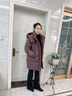 鴨鴨（YAYA）品牌正品媽媽鵝絨服中長(cháng)款2025新款中老年女裝冬季羽絨厚外套 紫李色 2XL (建議120-135斤) 曬單實(shí)拍圖