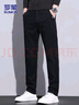 羅蒙（ROMON）休閑褲男秋冬季韓版褲子男士直筒寬松商務(wù)百搭男褲 黑色 34 曬單實(shí)拍圖